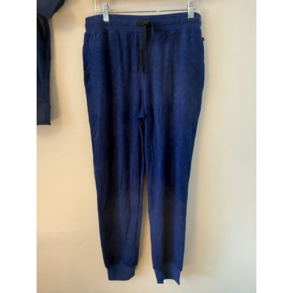 The Black Dog Blue Beach Terry Lounge Set Short Sleeve Top Jogger Pant NWT Med - Picture 2 of 11